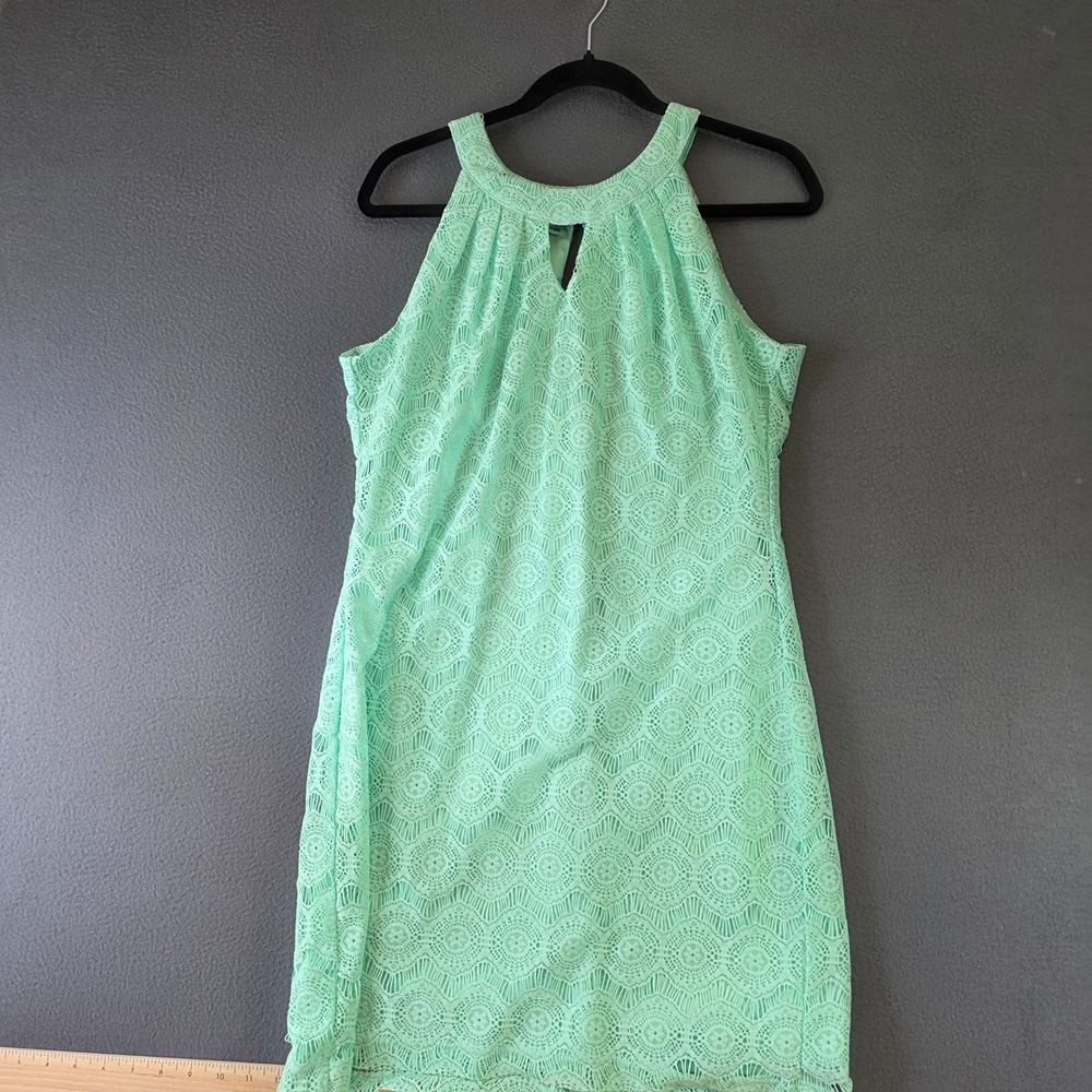 Maurices Mint Green Lace Sleeveless Halter Neck Dress Large Festival Flirty